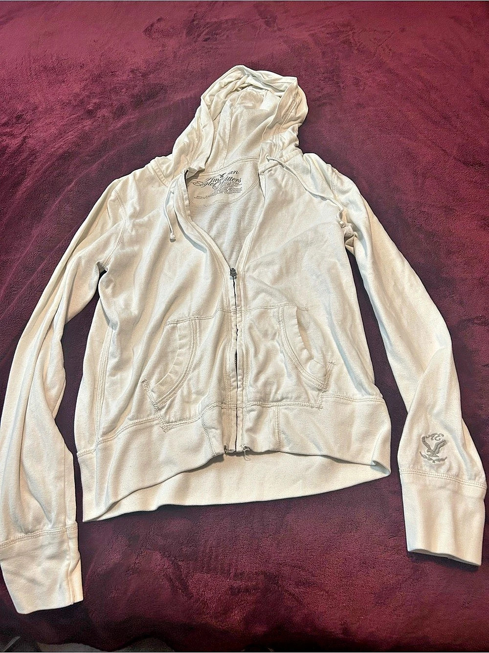 American Eagle Outfitters Women's Cream Zip Jacket Like New